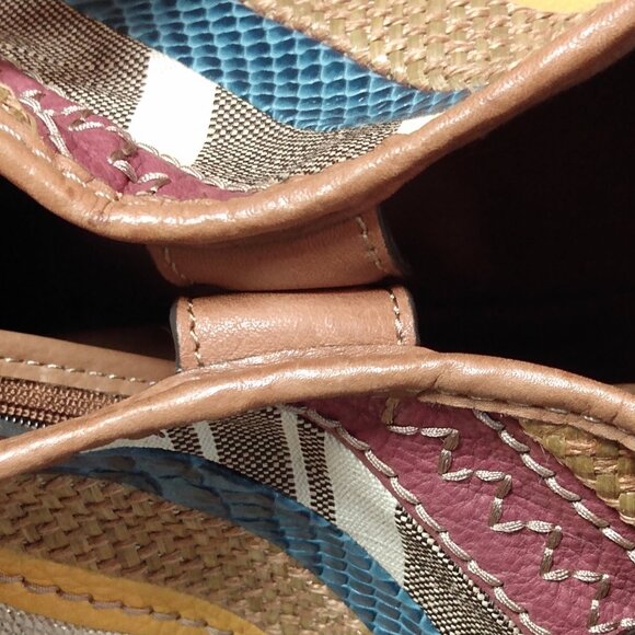 Fossil Multicolor Leather/Canvas/Straw Handbag - Picture 10 of 12